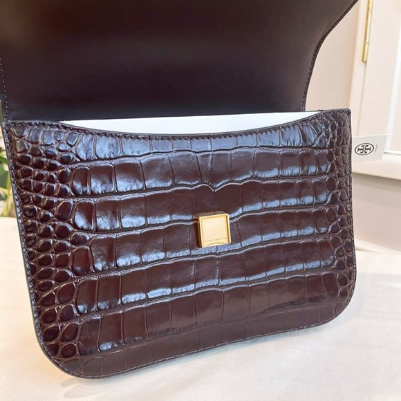 🔥NeW! Tory Burch Britten Embossed Small Adjustable Shoulder Bag - Picture 14 of 15